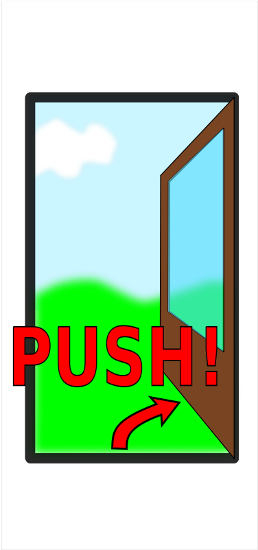 Sign "push The - Push The Door (800x800)