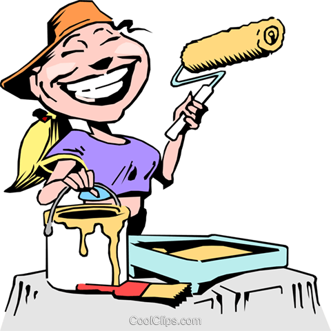 Cartoon Maler Vektor Clipart Bild Cart0171 Coolclips - Painting Jokes (480x480)