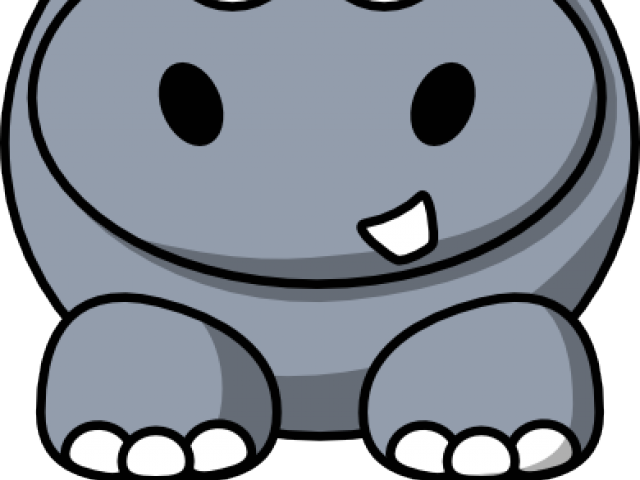 Hippopotamus Clipart Cartoon Zoo Animal - Hippo Cartoon (640x480)