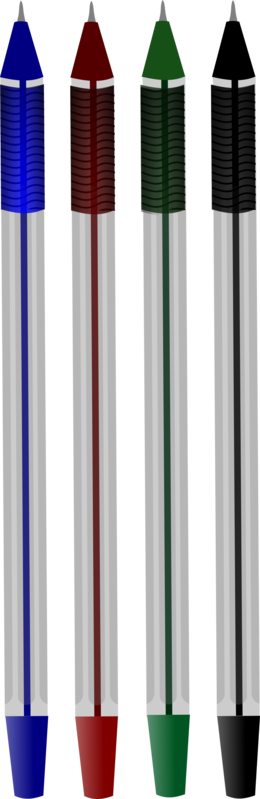Office Supplies Clipart - Pens Clipart Black And White (260x799)