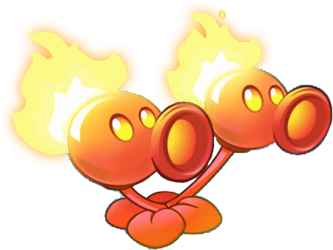 Graphic Transparent Image Twin Fire Png Plants Vs Zombies - Fire Peashooter Coloring Pages (468x351)