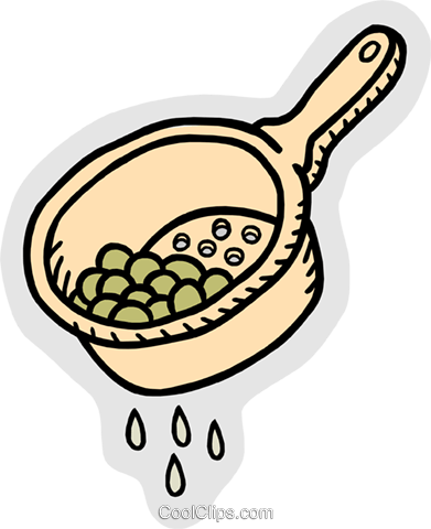 Strained Peas Royalty Free Vector Clip Art Illustration - Straining Food Clipart (391x480)