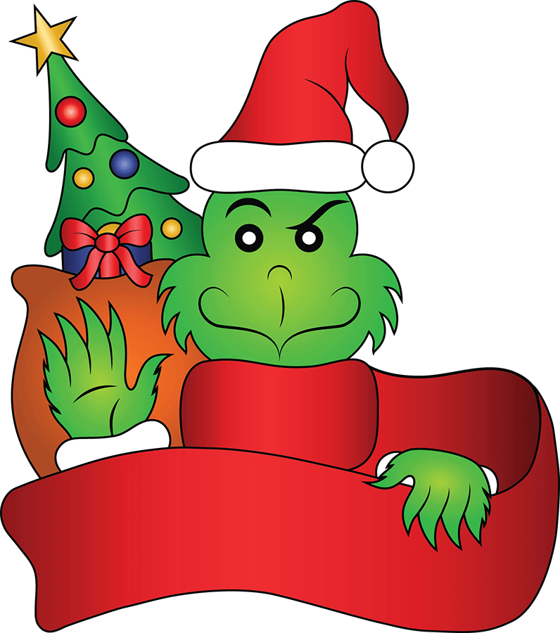 Grinch Santa Hat Png