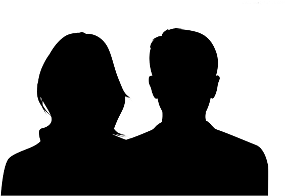 Mom Dad Png Banner Black And White Library - Women And Man Silhouette (610x458)