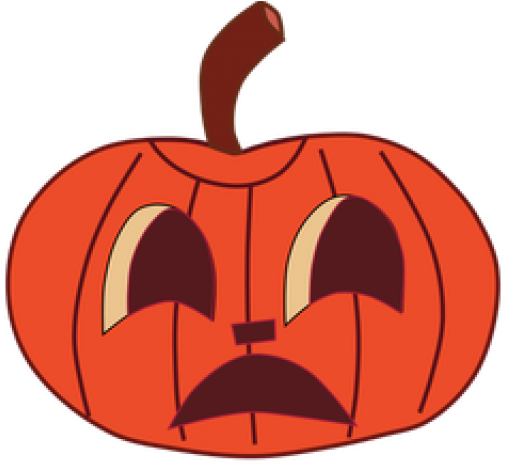 Halloween Clipart Clipart Painted Pumpkin - Sad Jack O Lantern (640x480)