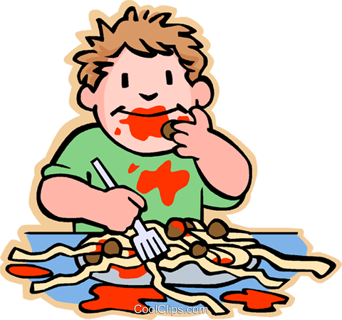 Boy Eating Spaghetti And Meat Balls Royalty Free Vector - Ww Reading Comprehension Second Grade (480x449)