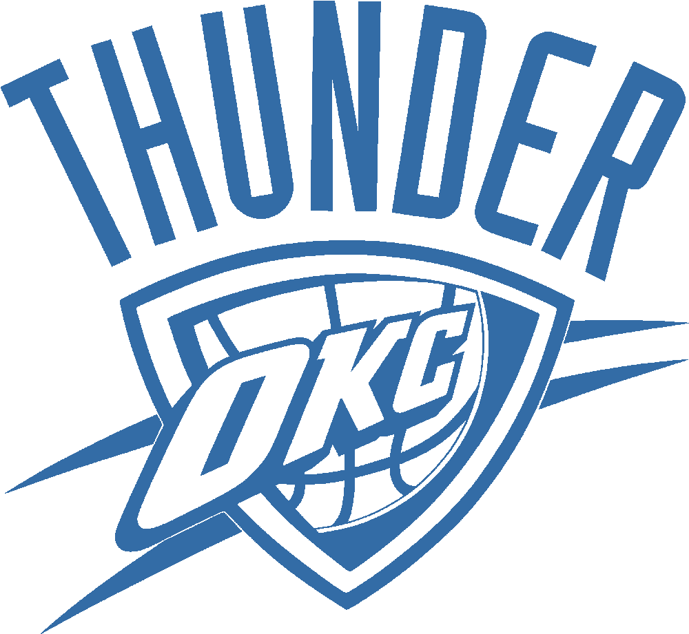 Oklahoma Vector Logo Banner Black And White - Oklahoma City Thunder (1000x1000)