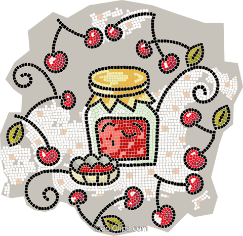 Jar Of Cherry Jam Royalty Free Vector Clip Art Illustration - Needlework (480x467)