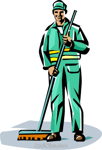 Janitor Royalty Free Vector Clip Art Illustration - Custodial Clipart (326x480)