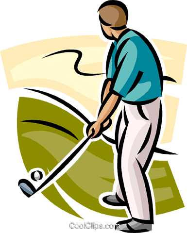 Golfer About To Take A Shot Royalty Free Vector Clip - Golfer About To Take A Shot Royalty Free Vector Clip (385x480)