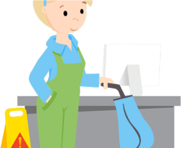 Janitor Clipart Workplace Housekeeping - Cartoon (640x480)