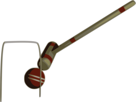 Ball Croquet Wicket Sports - Croquet Mallet Red Clipart (453x340)
