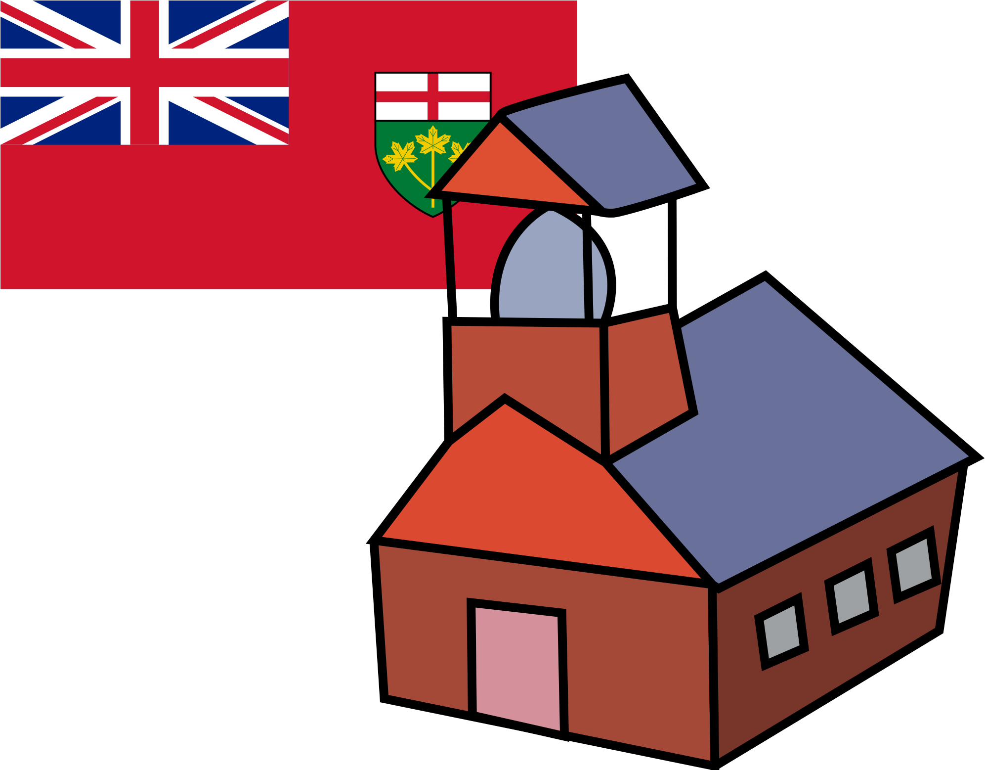 Window Svg Cartoon School Clipart Royalty Free Library - Ontario Flag (2000x1556)