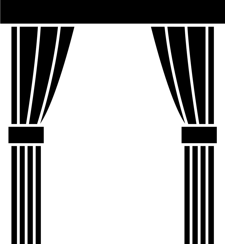 Window Svg Curtain Clipart Black And White Clip Art - Curtain Icon Png (907x980)