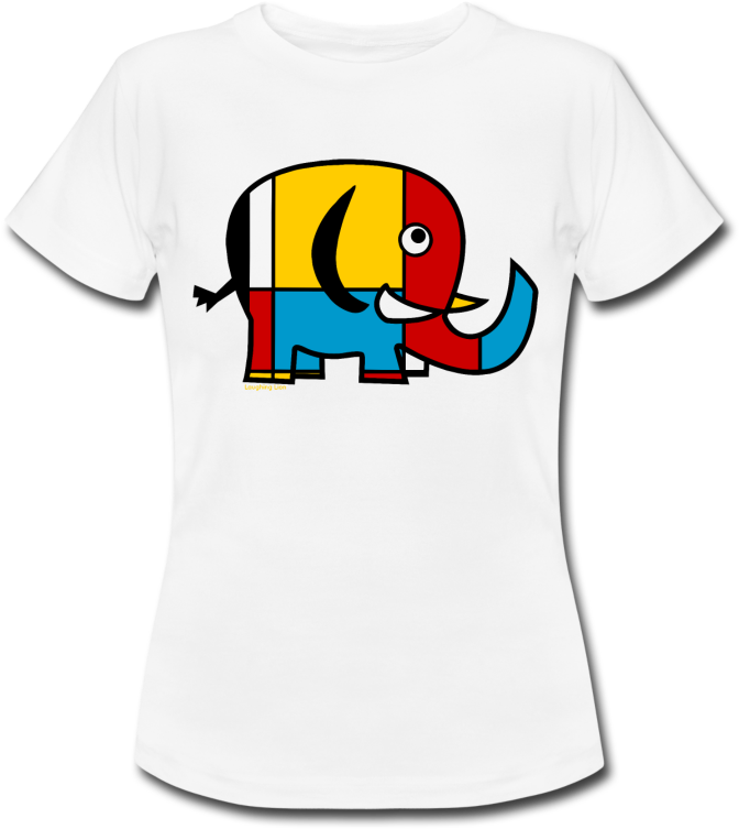 Womens White Elephant From Laughing Lion Design - T Shirt Petit Batard (800x800)