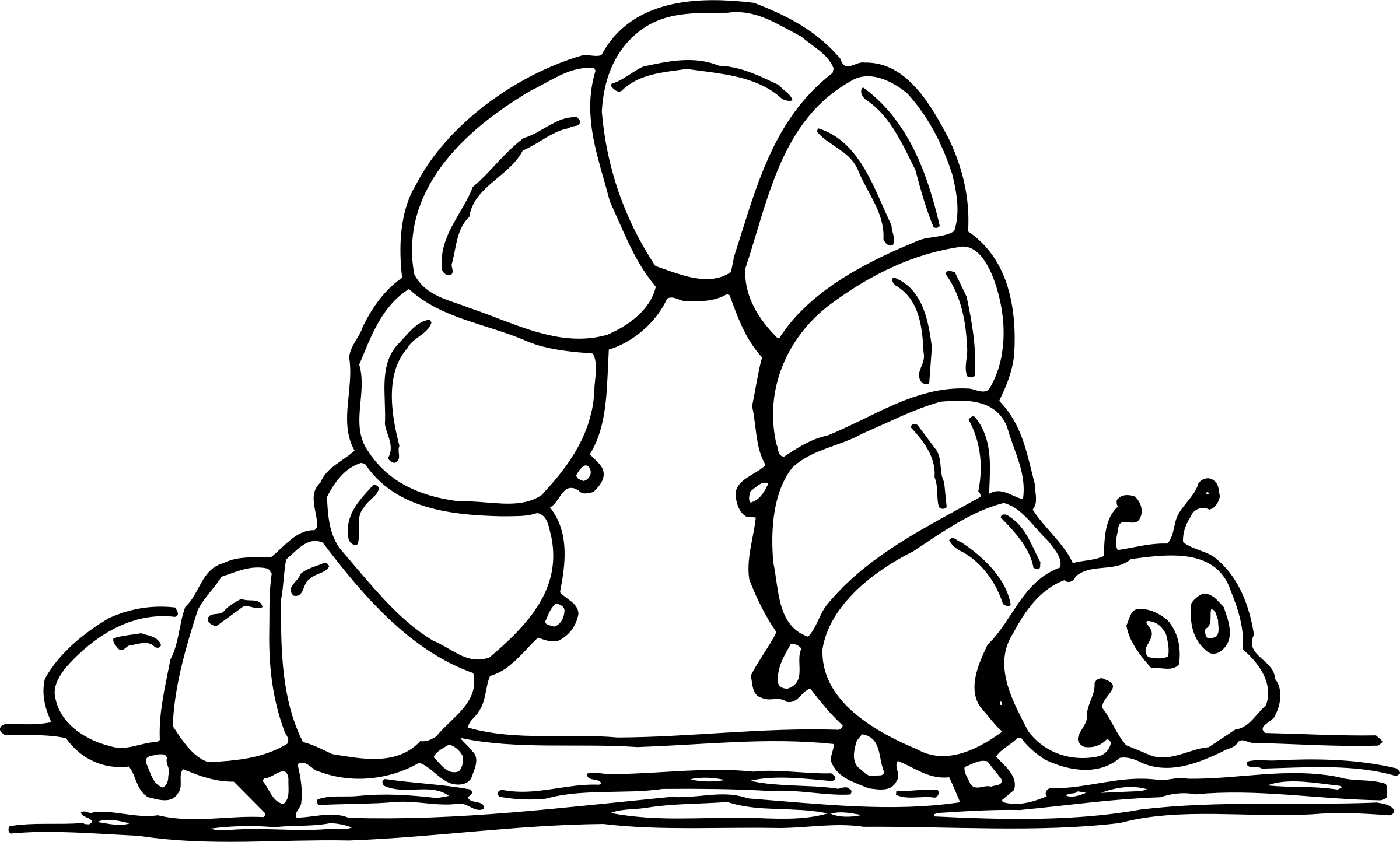 Vector Transparent Coloring Page Democraciaejustica - Inchworm Black And White (2400x1444)