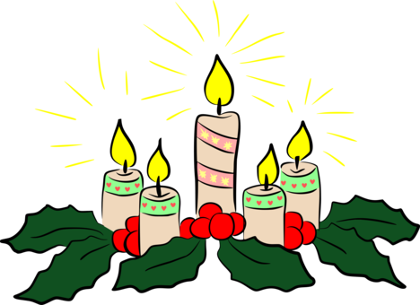 Candle Light Advent Wreath Askartelu - Clip Art Christmas Candles (468x340)