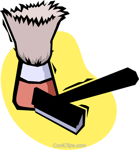 Razor And Cream Brush Royalty Free Vector Clip Art - Illustration (445x480)