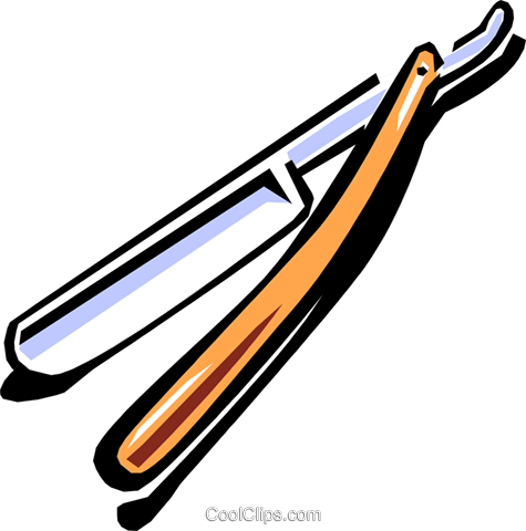 Barber's Razor Royalty Free Vector Clip Art Illustration - Navalha De Barbeiro Png (475x480)