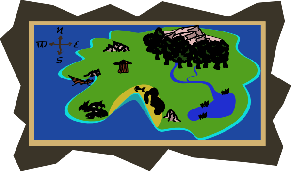 Island Map Clipart (600x353)