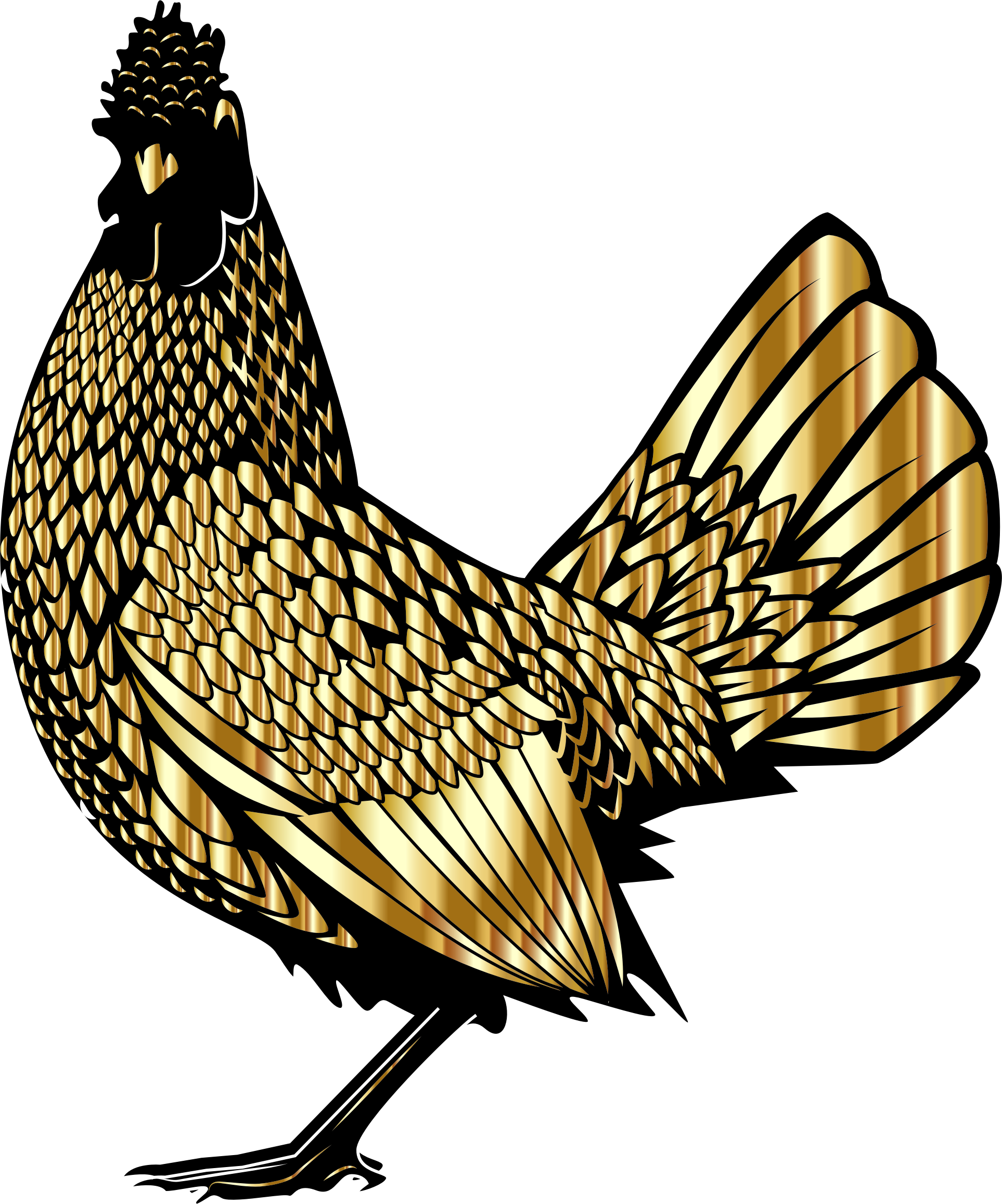 Gold Clipart Rooster - Chicken (1926x2314)