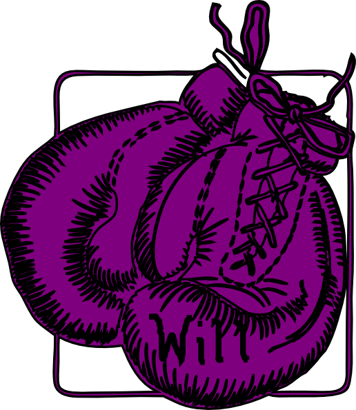 Svg Library Library Boxing Gloves Clip Art At Clker - Purple Boxing Gloves Clipart (516x595)