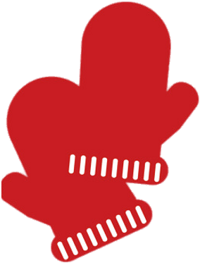 Red Mittens With White Details Illustration - Vector Graphics (400x400)