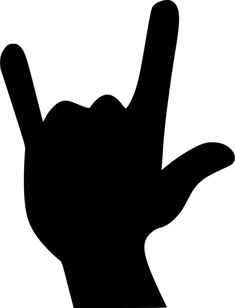 Rock Condition Fingers Svg Png Icon Free Download - Rock On Hand Svg (750x980)