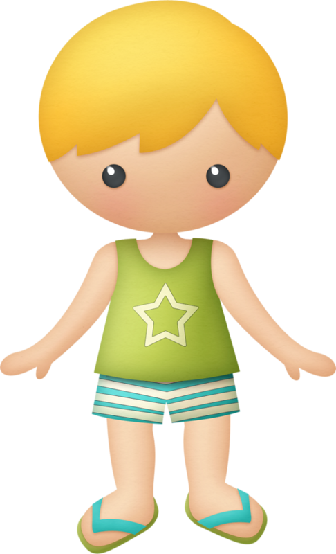 B *✿*tropical Family Clipart, Summer Clipart, Birthday - Boy In Beach Clipart (486x800)