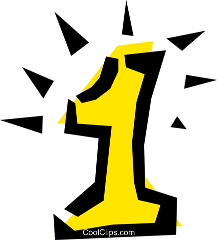 Number One Royalty Free Vector Clip Art Illustration - Illustration (435x480)
