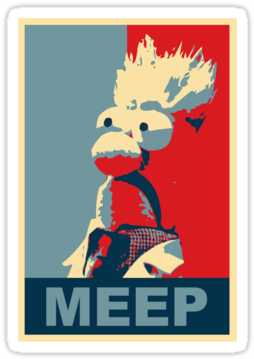 Beaker Muppet Clipart - Beaker Meep Obama (375x360)