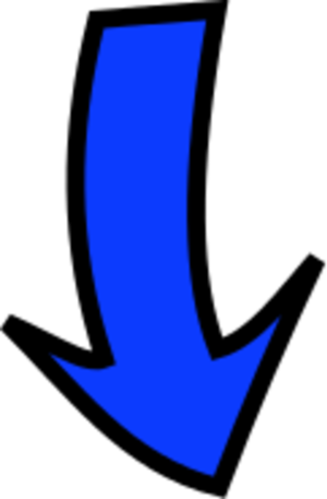 Small Arrow Down Finger Clipart - Blue Arrow Pointing Down Png (300x457)
