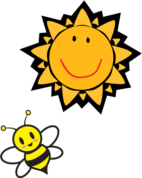Bee Sunburned His Knee Sun Clip Art, Summer Coloring - Open Meeting Law (564x708)