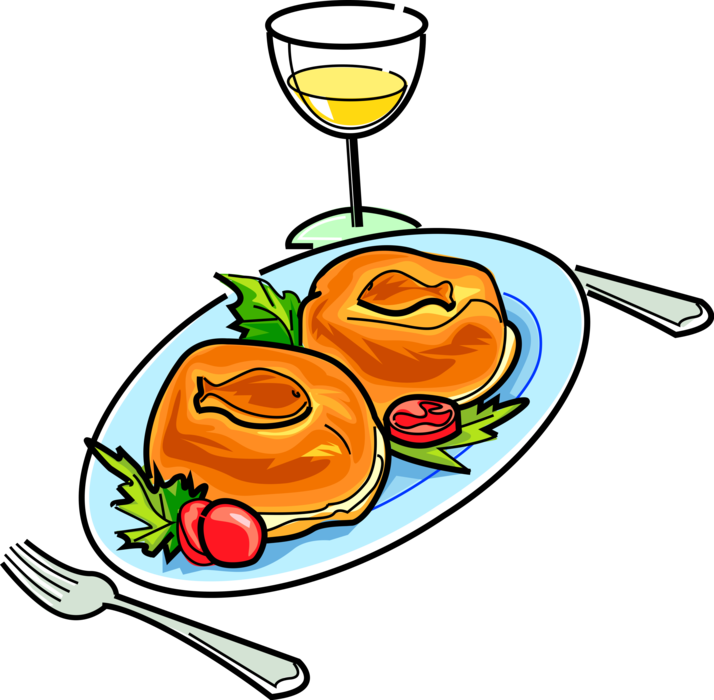 Vector Illustration Of Russian Cuisine Pierogi Varenyky - Buffet (714x700)