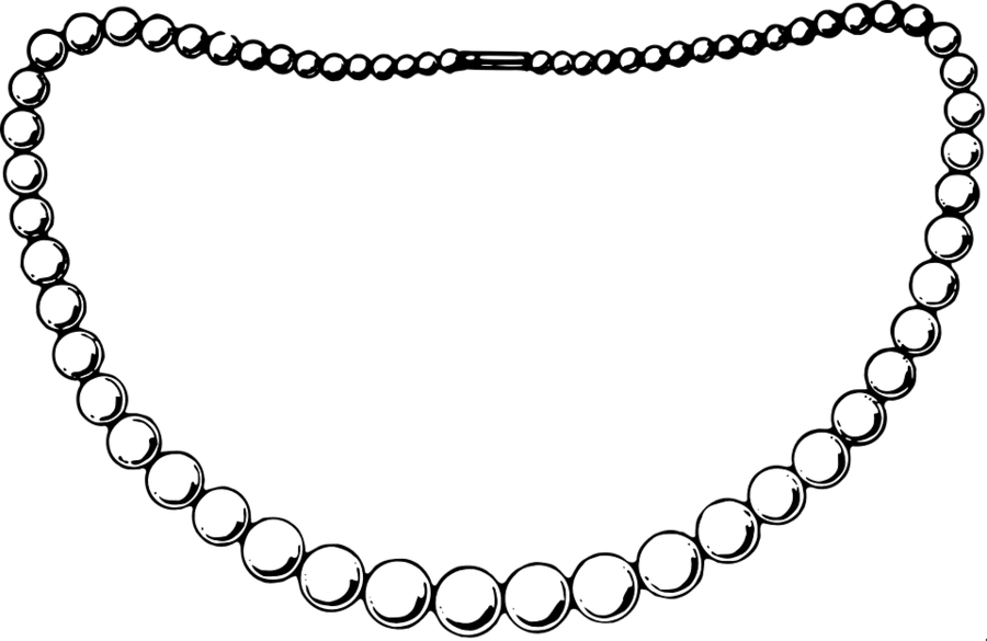Pearl Necklace Clipart Jewellery Necklace Clip Art - Pearl Necklace Clipart Black And White (900x585)