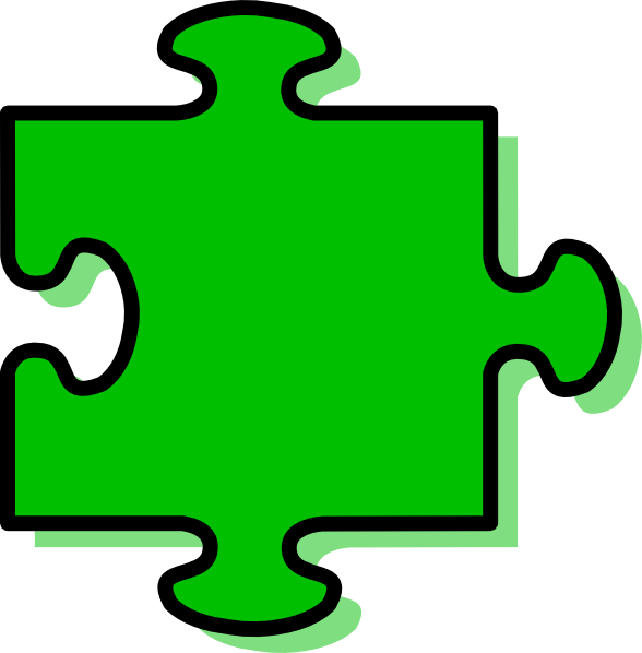 Green Puzzle Piece - Green Puzzle Pieces (588x598)