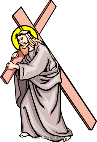 The Way Of The Cross Royalty Free Vector Clip Art Illustration - Stations Of The Cross Gif (327x480)