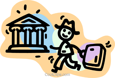 Businessman On His Way To The Bank Royalty Free Vector - Businessman On His Way To The Bank Royalty Free Vector (480x328)