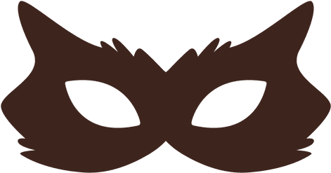 Halloween Cat Mask Silhouette - Mascara De Gato Png (512x512)
