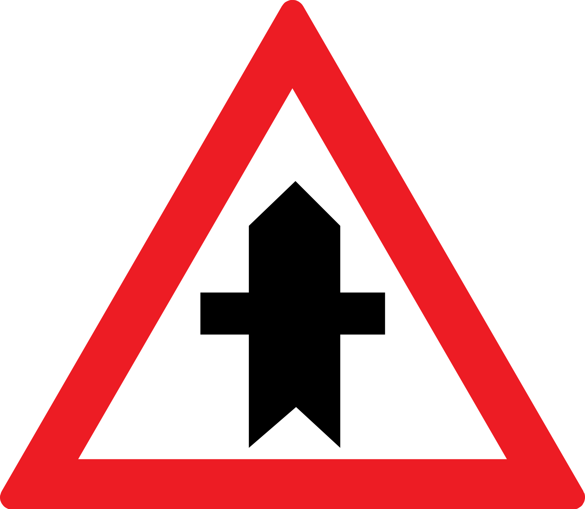 Banner Library Library A35 Clip - Pedestrian In Road Sign (2000x1741)