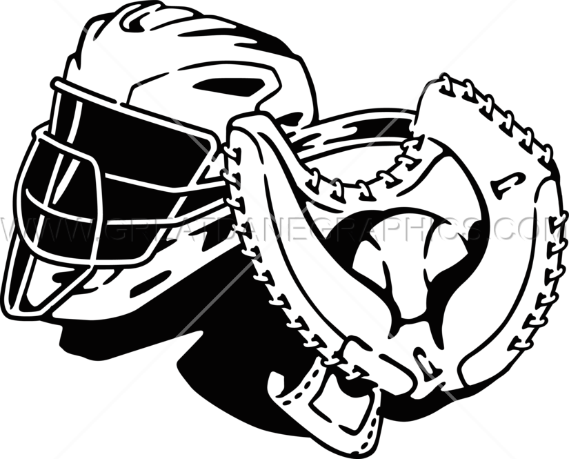 Freeuse Stock Baseball Catchers Gear - Baseball Catchers Mask Drawing (825x665)