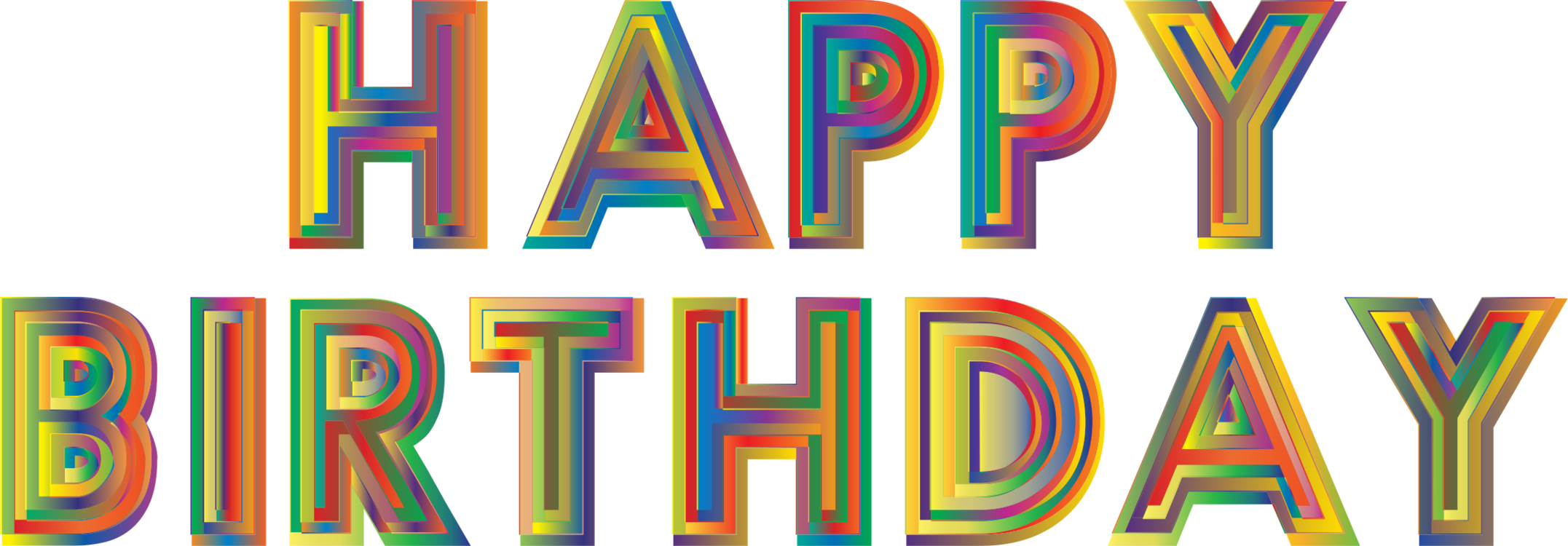 Typography Birthday Logo Computer Icons - Png Silver Happy Birthday (2153x750)