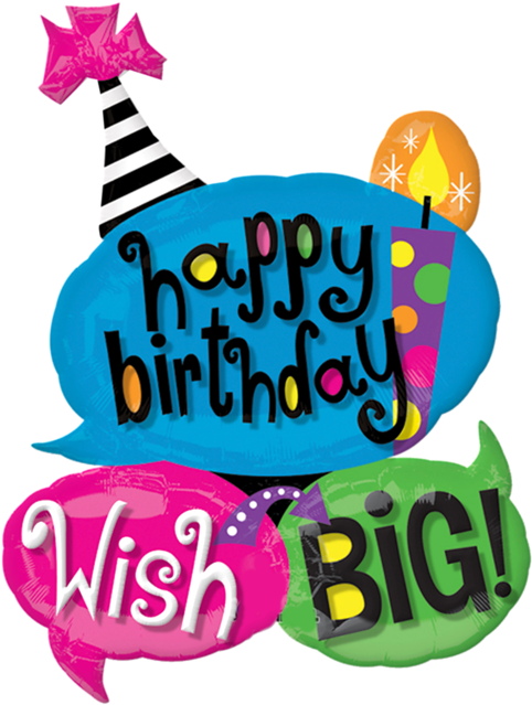 Cards - 26" Wish Big Birthday Mylar Balloon - Mylar Balloons (800x719)