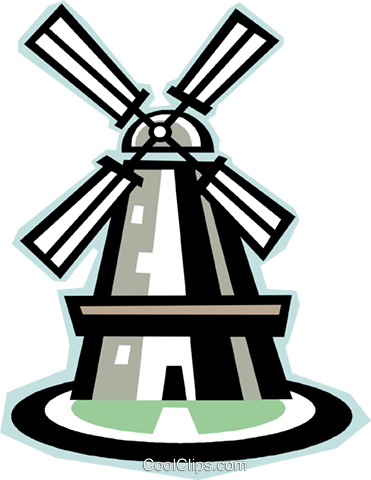 Windmill Royalty Free Vector Clip Art Illustration - Toroidal Coil (371x480)