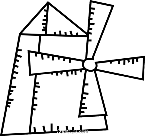 Dutch Windmills Royalty Free Vector Clip Art Illustration - Diagram (480x450)