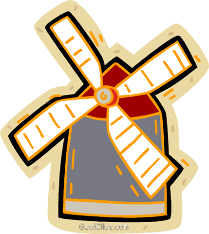 Windmill Royalty Free Vector Clip Art Illustration - Energy (429x480)