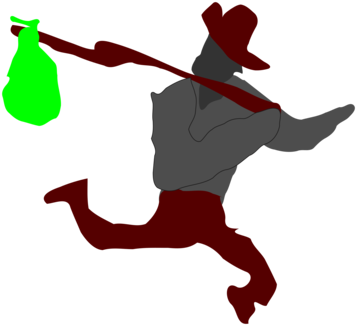 Silhouette Cartoon French Pedestrian Person - Clip Art (371x340)