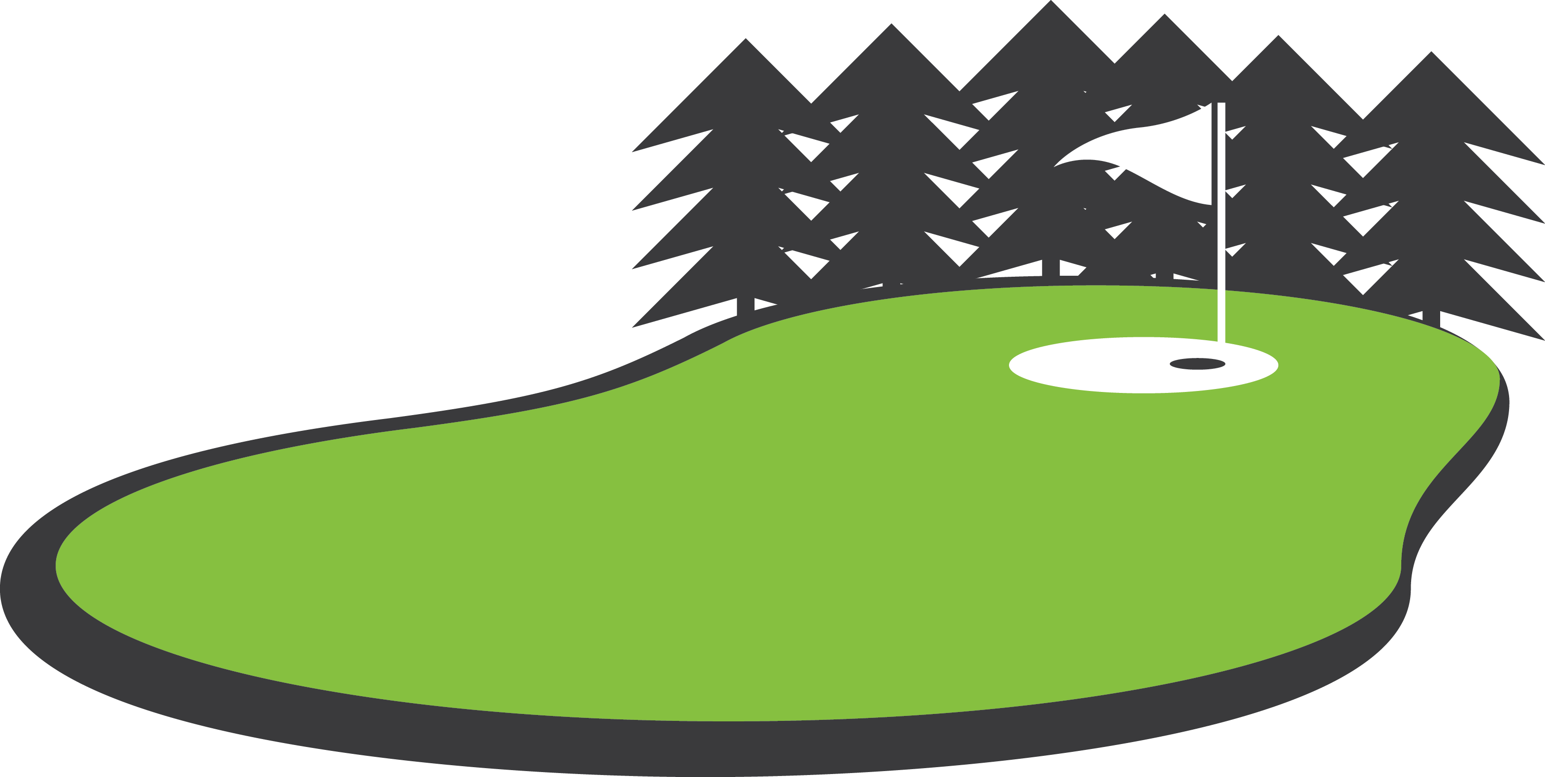 Golf Clip Putting Green - Clip Art Golf Green (3139x1578)