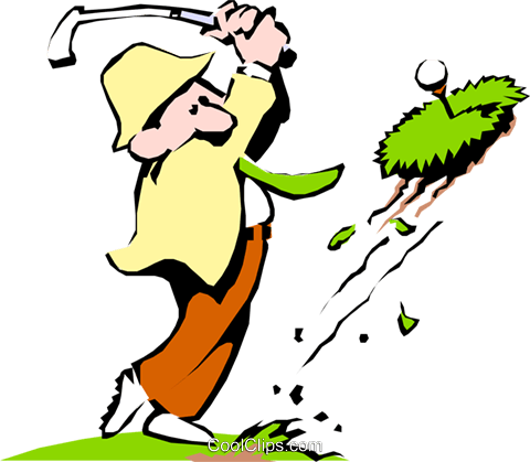 Vector Clipart Of A - Golfer Clipart (480x419)
