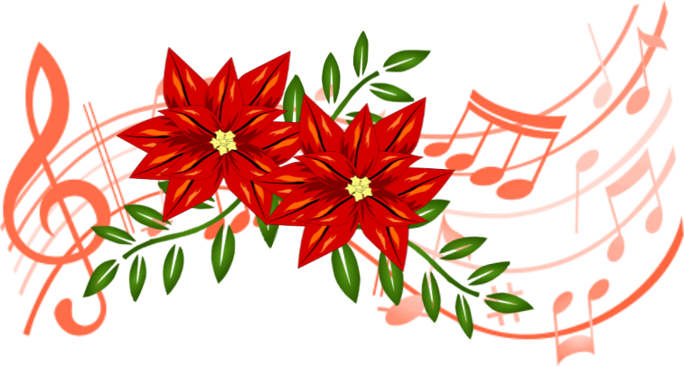 Christmas Flower And Music Offering Form - Transparent Background Musical Notes (757x406)